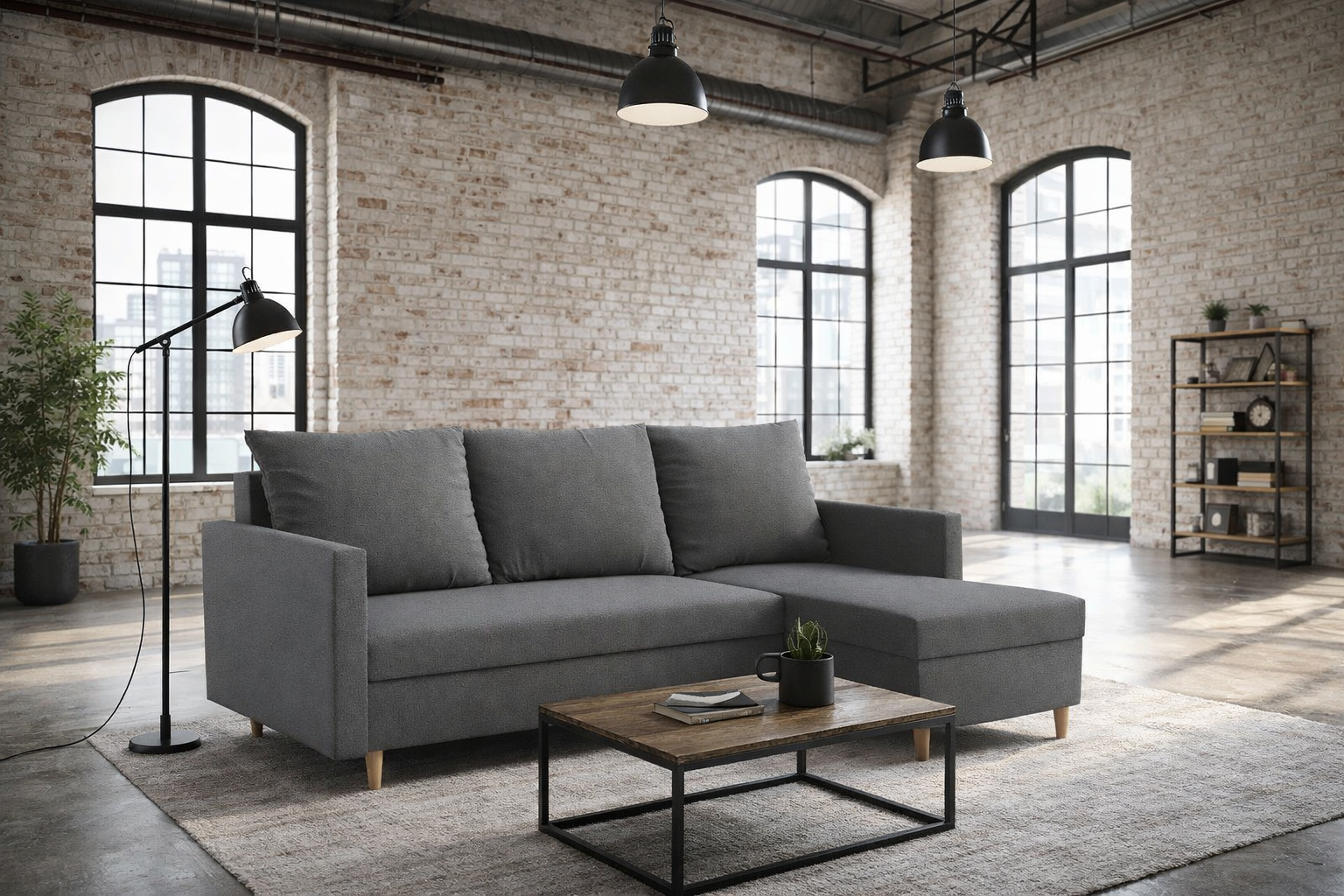 Narożnik skandynawski z funkcją spania RIO