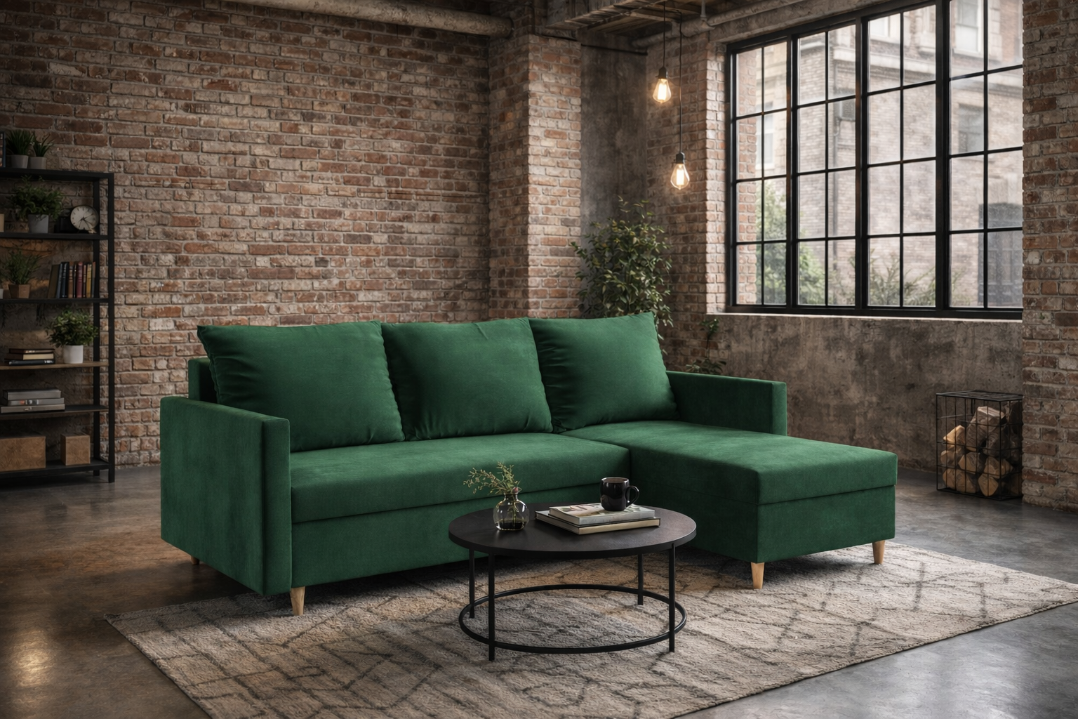 Narożnik skandynawski z funkcją spania RIO