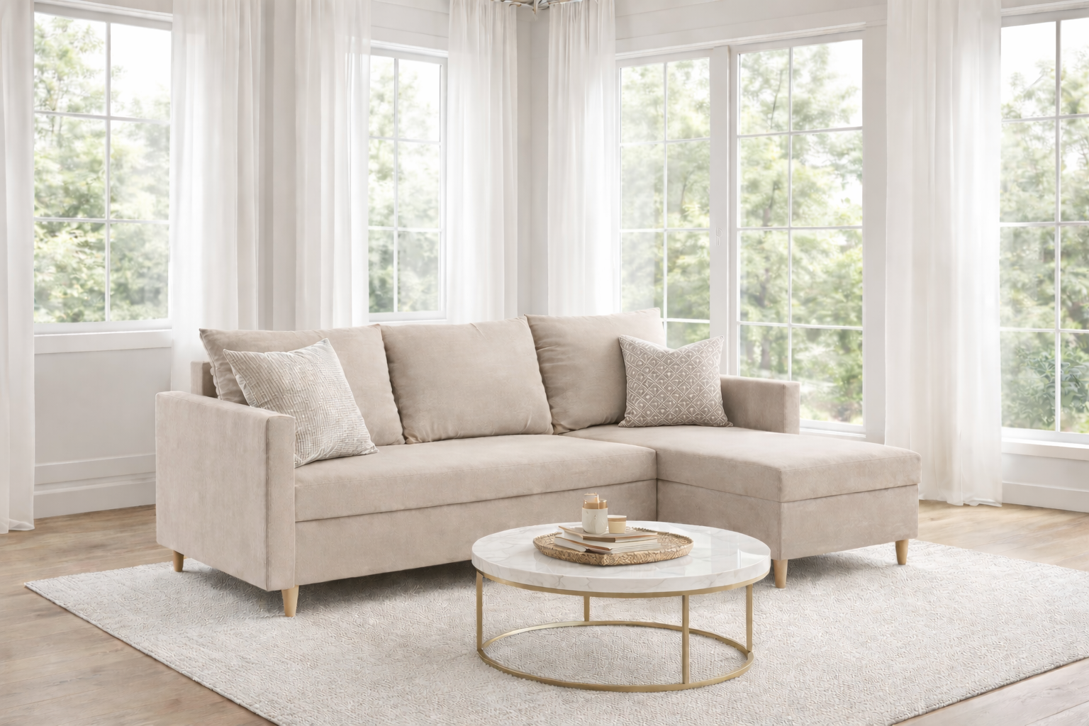 Narożnik skandynawski z funkcją spania RIO